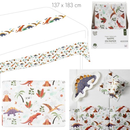 NAPPE EN PAPIER DINOSAURE 137X183CM