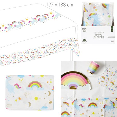 NAPPE EN PAPIER LICORNE 137X183CM M24