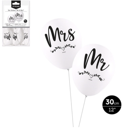 LOT DE 12 BALLONS MR ET MRS