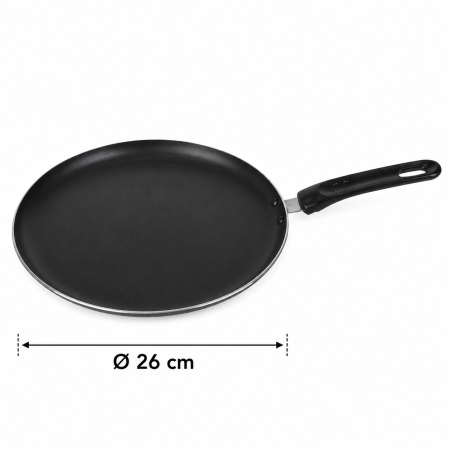 CREPIERE ANTIADHESIVE TOUS FEUX D26CM AVEC RATEAU A CREPES