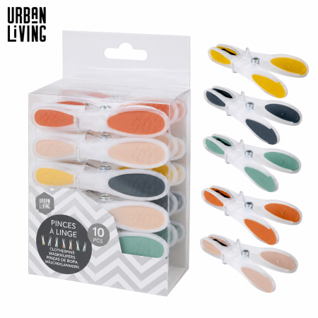 PINCE A LINGE PLASTIQUE X10PCS 5 COULEURS ASSORTIES