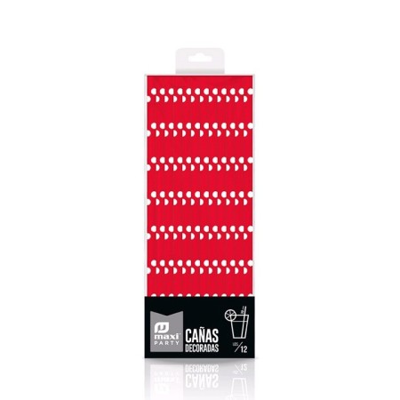 PAILLES ROUGE 20CM PAPIER 12 UDS