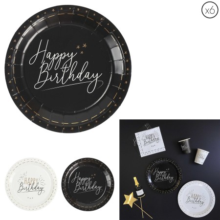 ASSIETTE EN CARTON ANNIVERSAIRE X6 M24