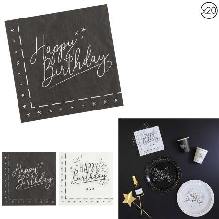 SERVIETTE EN PAPIER ANNIVERSAIRE X20
