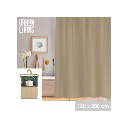 RIDEAU DE DOUCHE EN PLASTIQUE AVEC 12 ANNEAUX 180X200CM