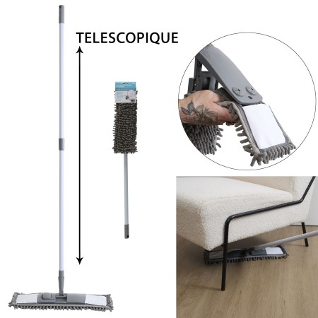 BALAI MICROFIBRE CHENILLE TELESCOPIQUE M12